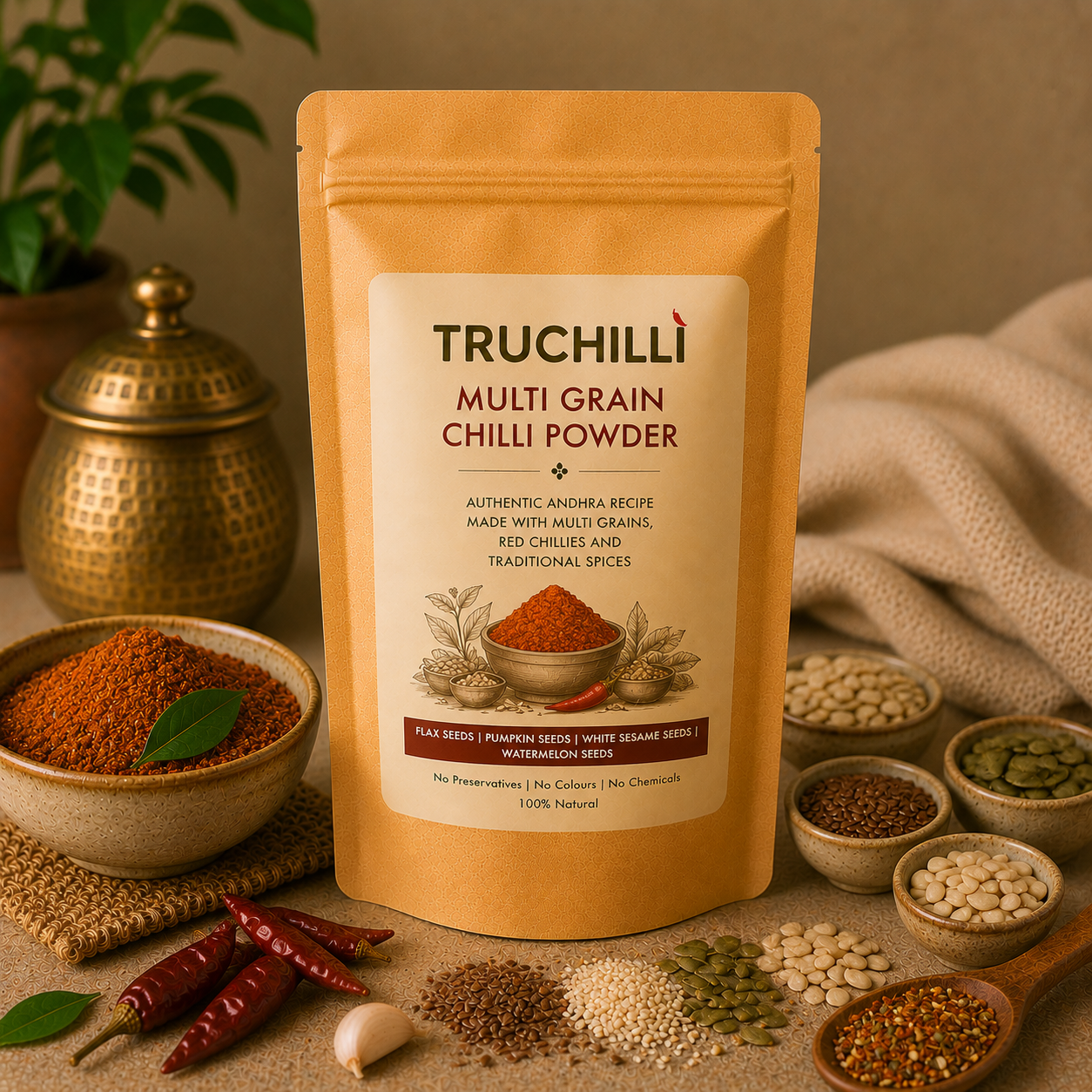 MULTI GRAIN CHILLI POWDER / MULTI GRAIN KARAM PODI