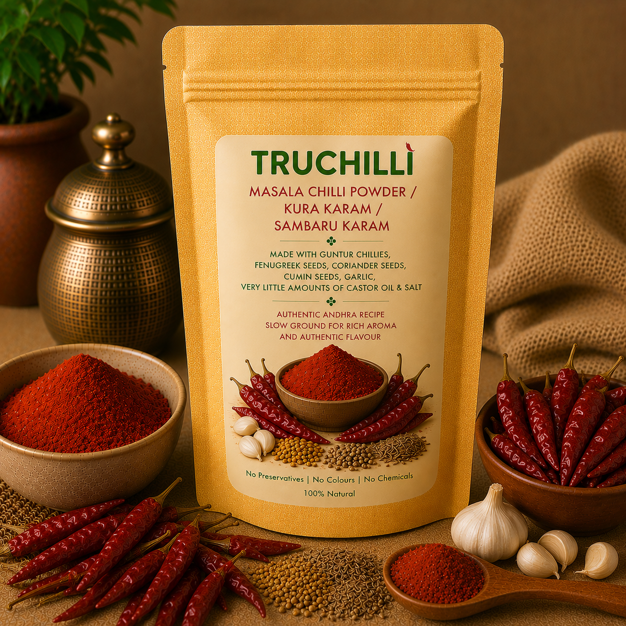 MASALA CHILLI POWDER / KURA KARAM / SAMBHAR KARAM