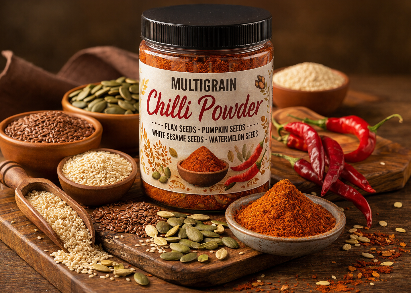 MULTI GRAIN CHILLI POWDER / MULTI GRAIN  KARAM PODI